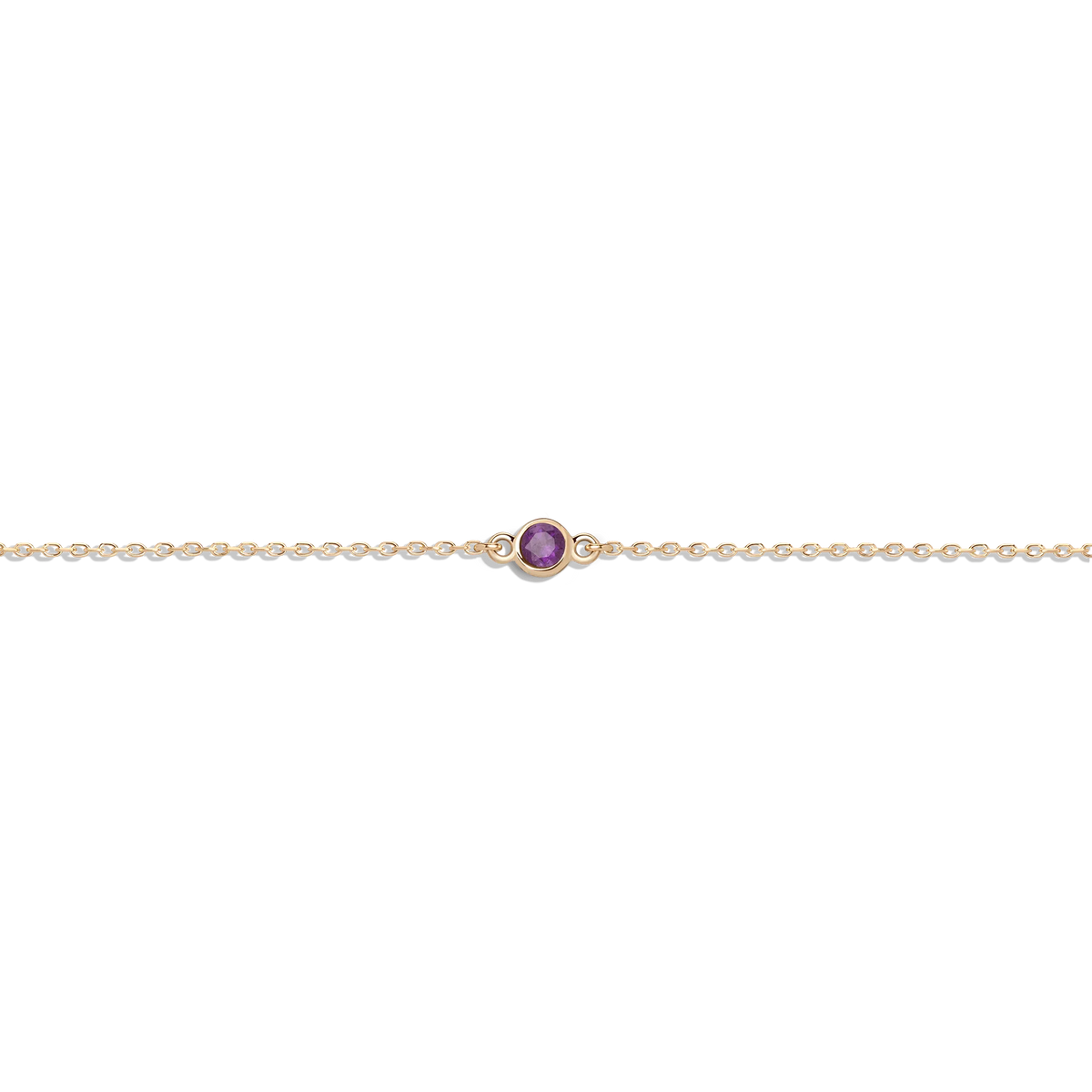 Gold Birthstone Charm Chain Bracelet