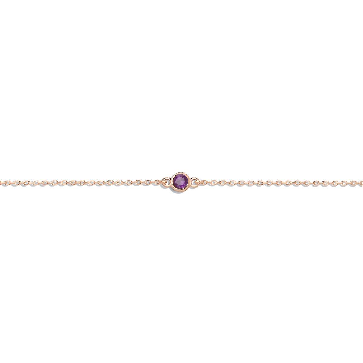 Gold Birthstone Charm Chain Bracelet
