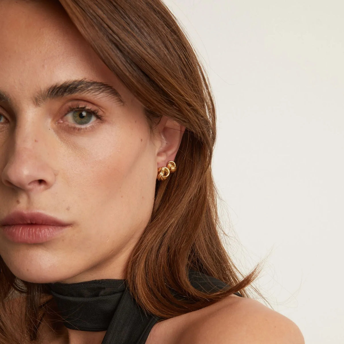 Gold Knot Stud Earrings