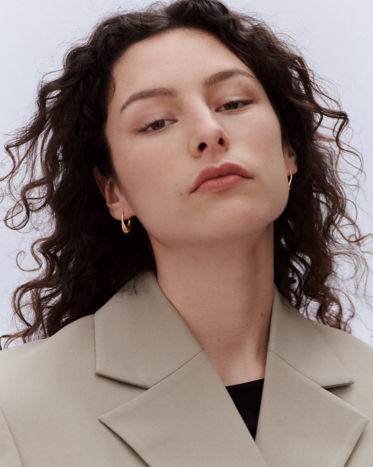 Gold Roscida Drop Hoops