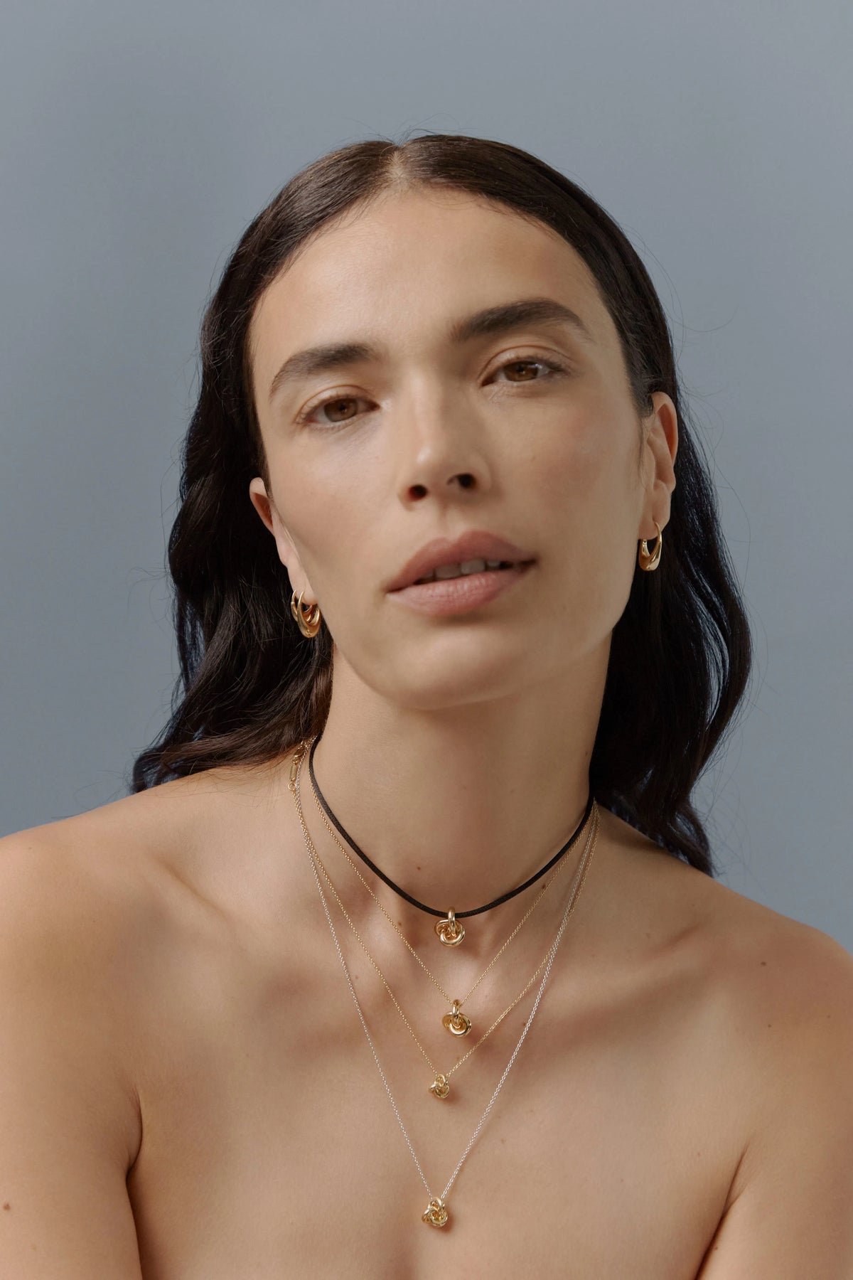 Gold Roscida Drop Hoops