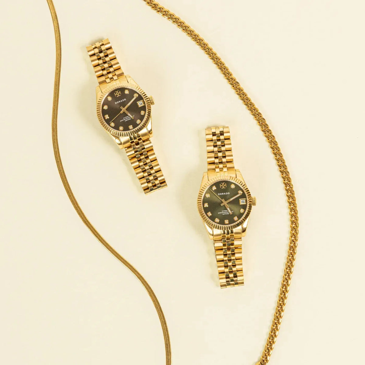 Gold Timeless Watch Olive