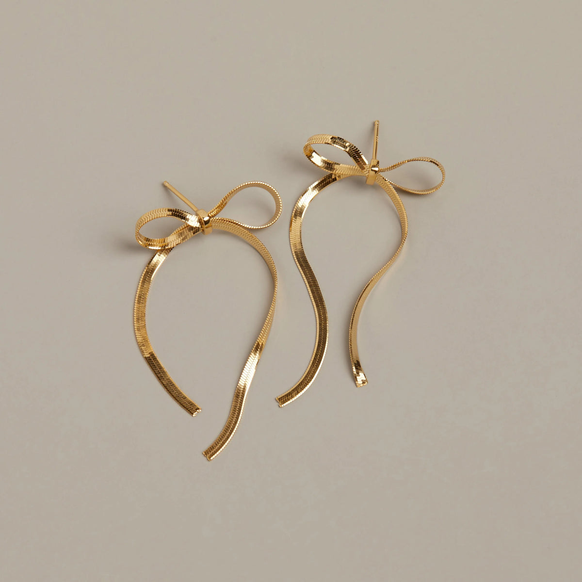 Herringbone Bow Earrings