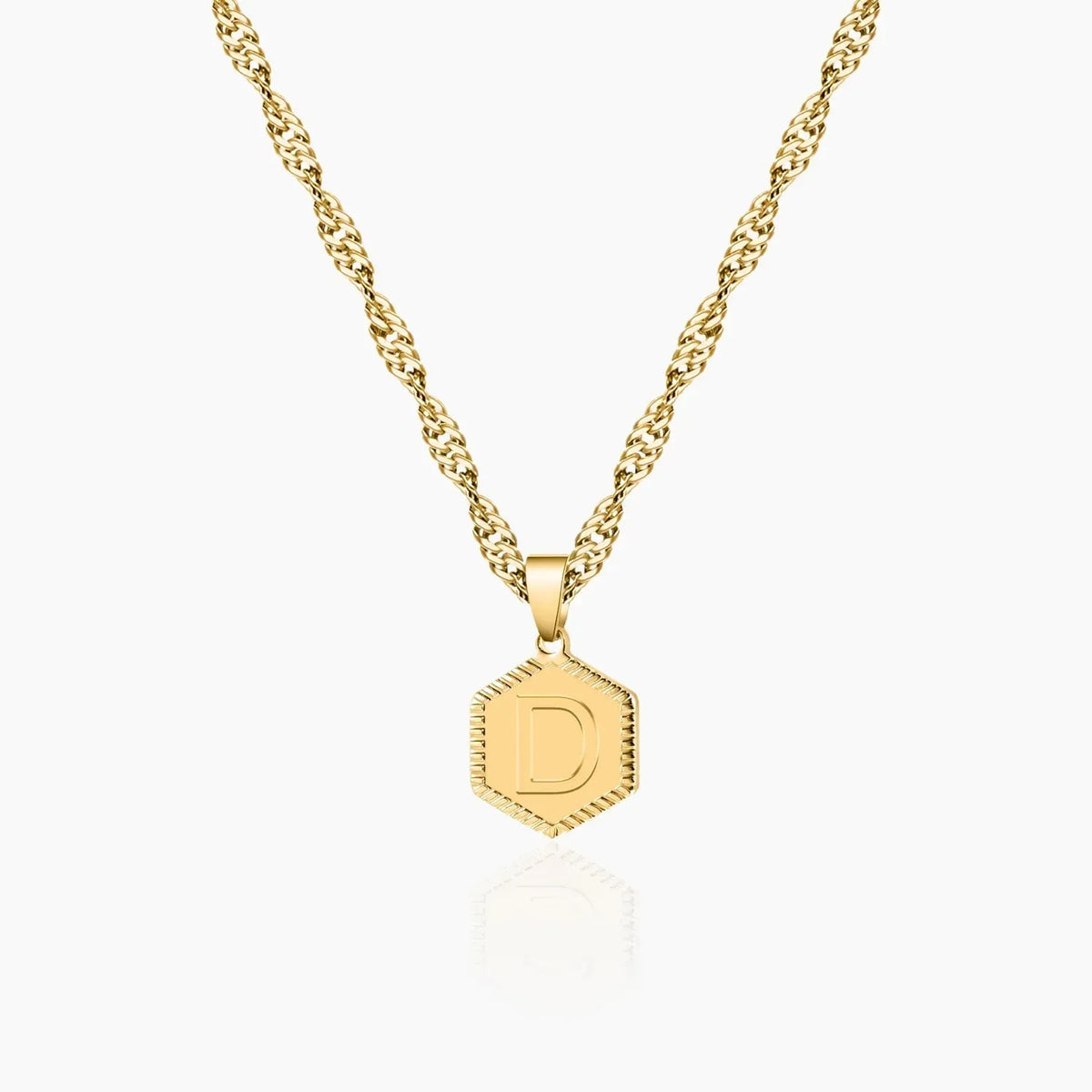 Hex Initial Pendant Necklace