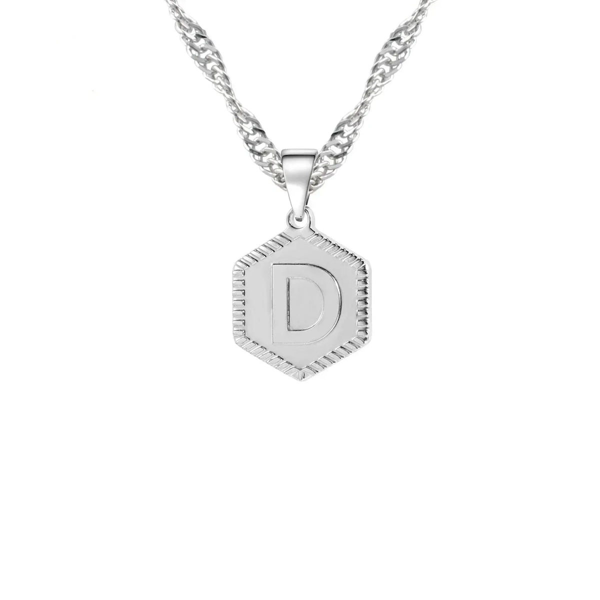 Hex Initial Pendant Necklace
