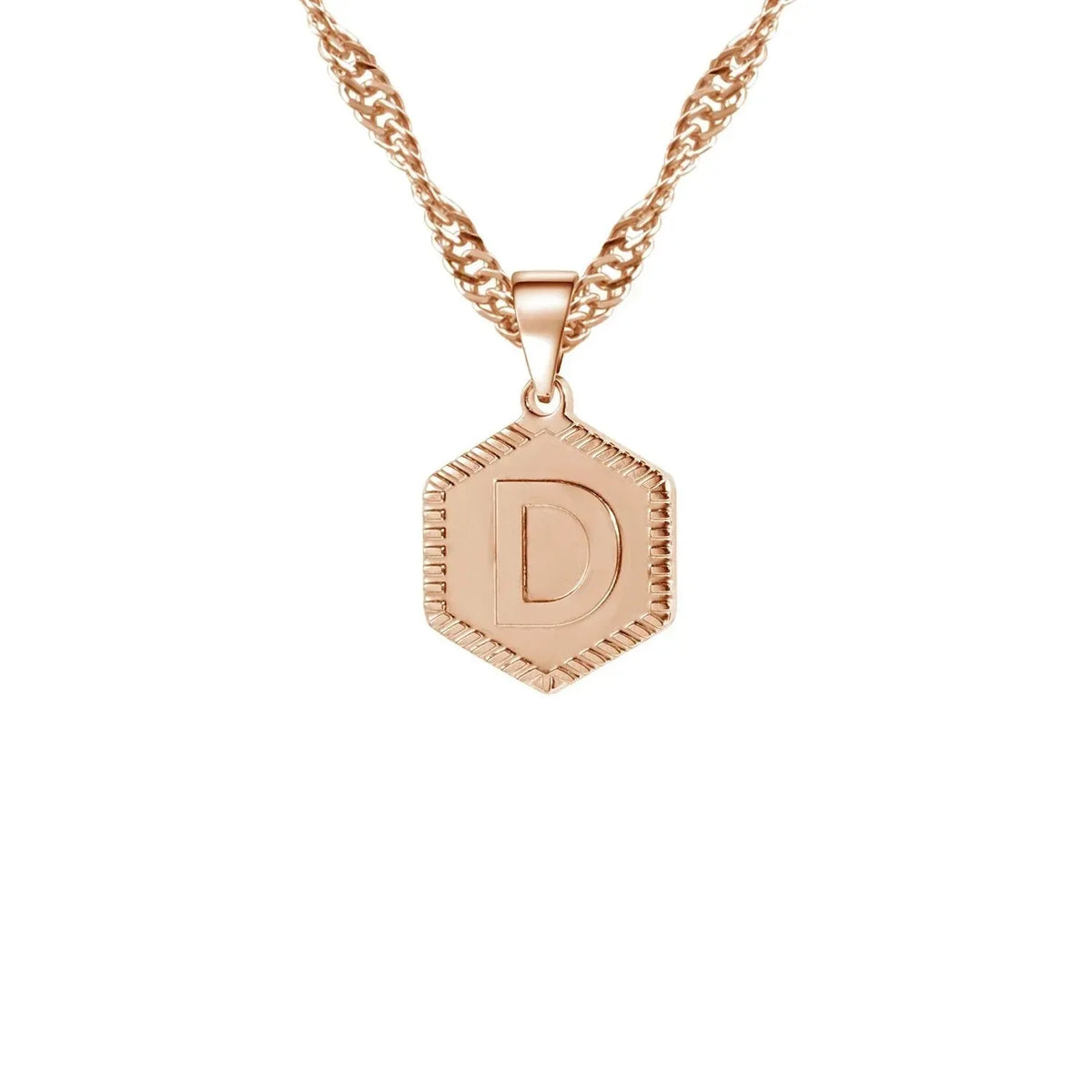 Hex Initial Pendant Necklace