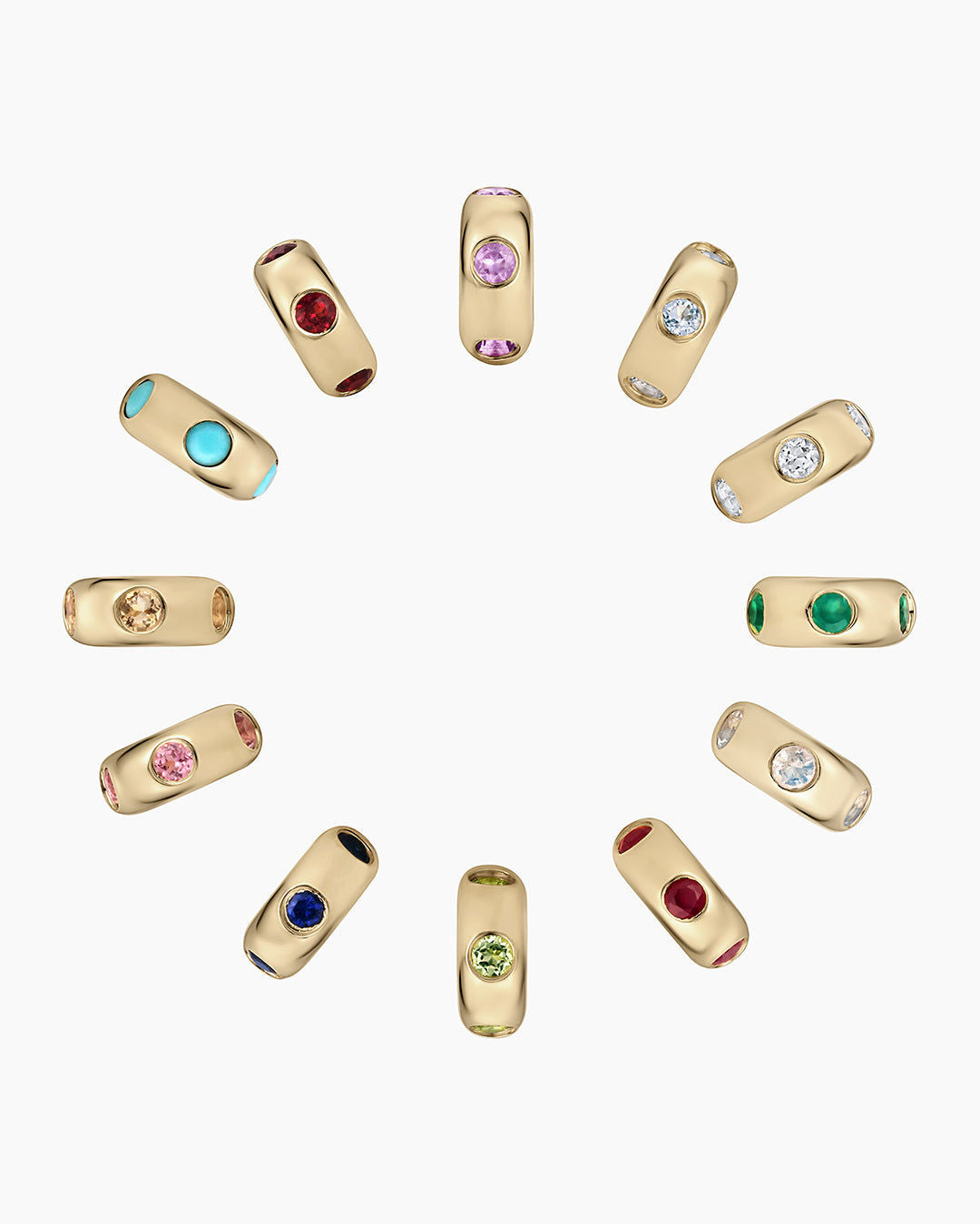 Birthstone Halo Charm in 14K Solid Gold