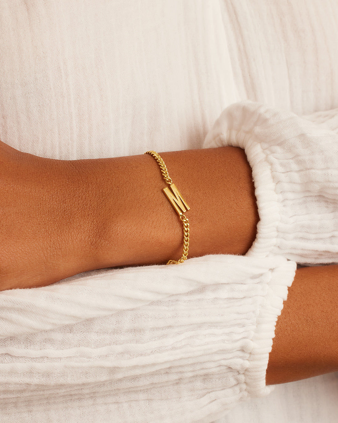 Wilder Alphabet Bracelet in 18K Gold Plated