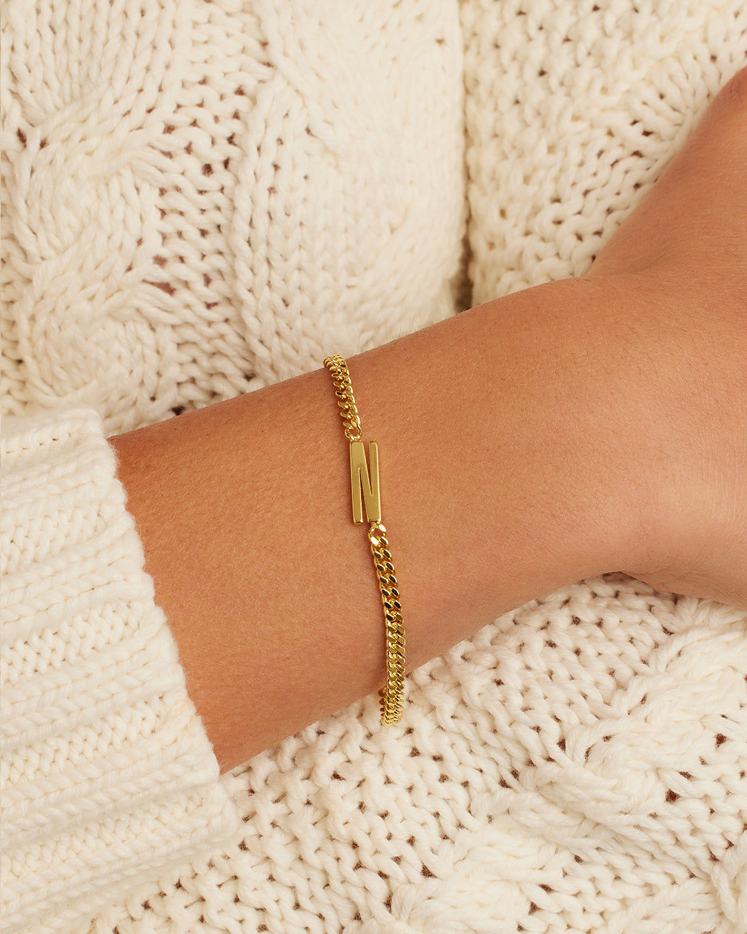 Wilder Alphabet Bracelet in 18K Gold Plated