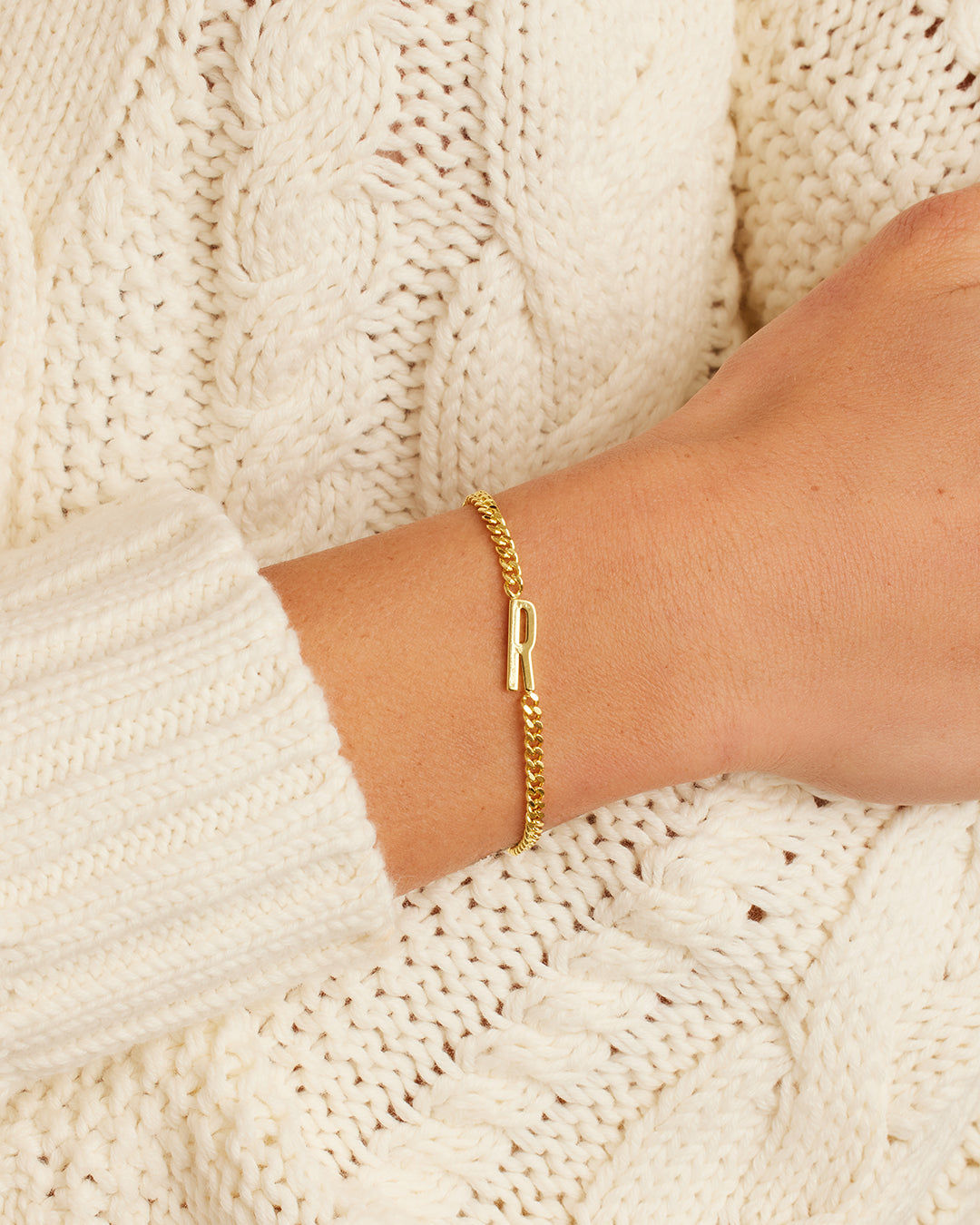 Wilder Alphabet Bracelet in 18K Gold Plated