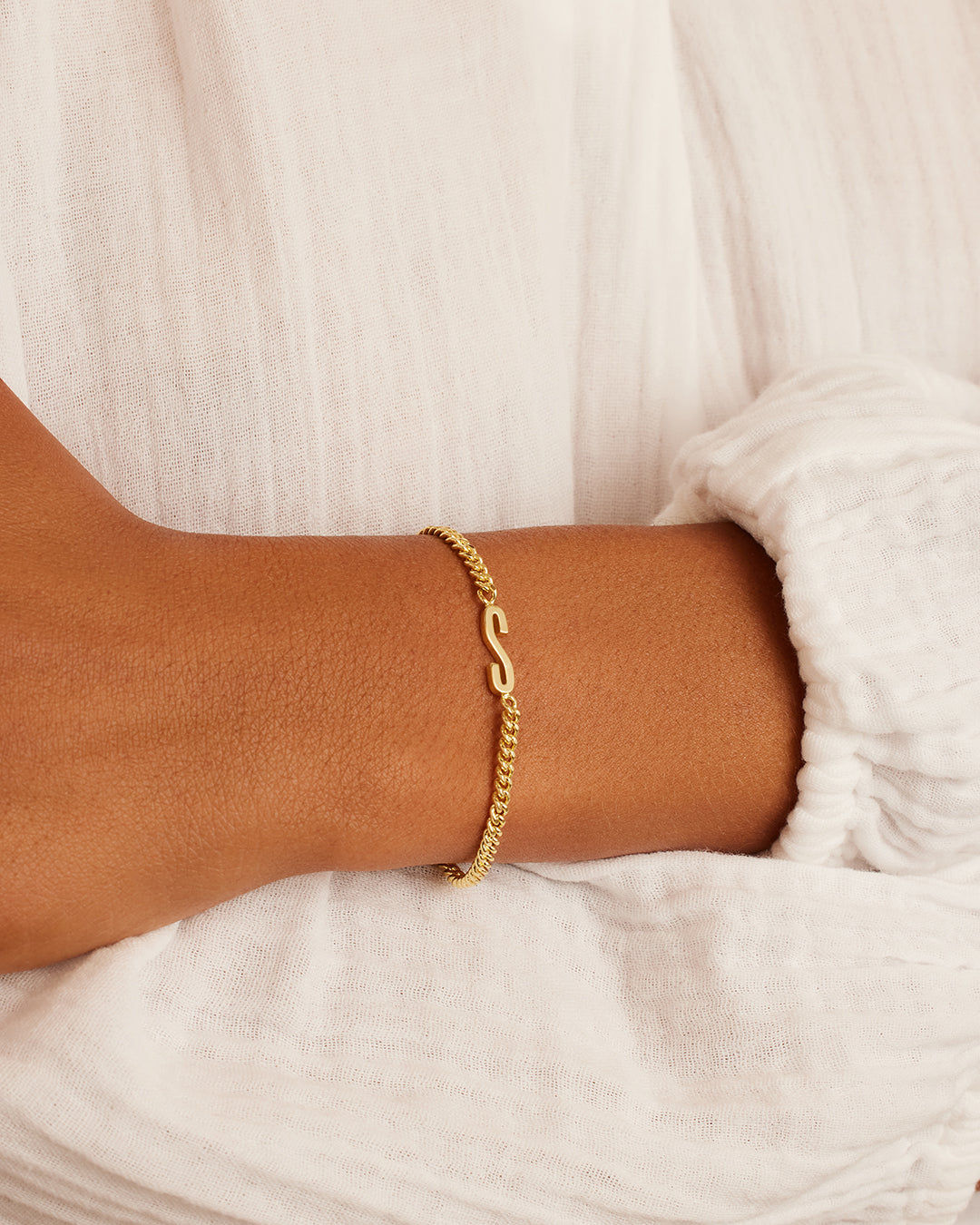 Wilder Alphabet Bracelet in 18K Gold Plated
