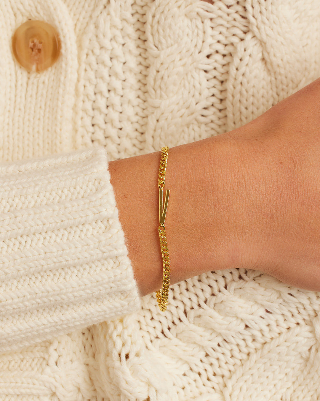 Wilder Alphabet Bracelet in 18K Gold Plated