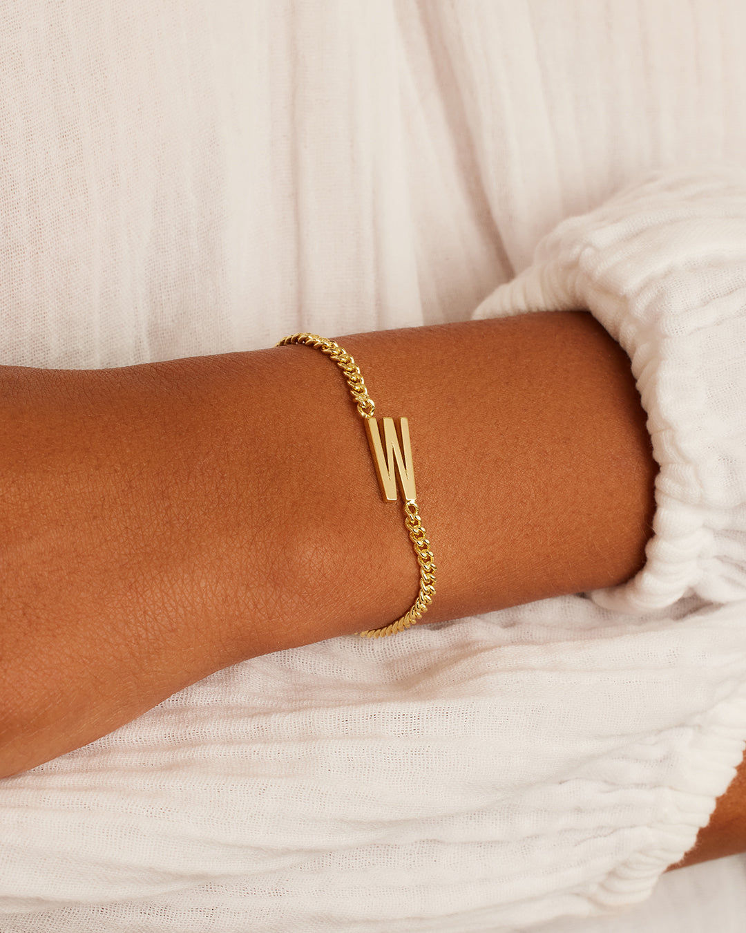 Wilder Alphabet Bracelet in 18K Gold Plated