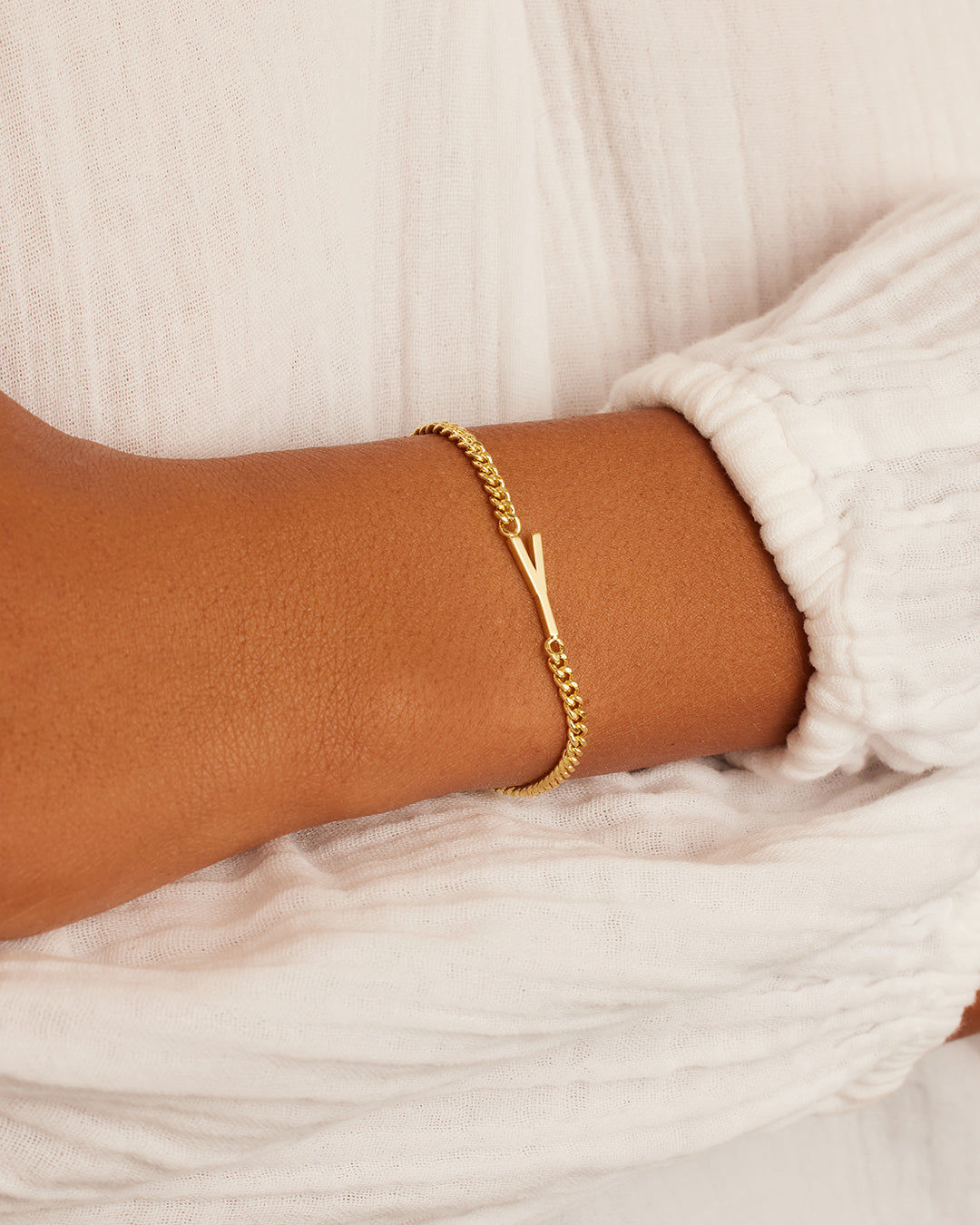 Wilder Alphabet Bracelet in 18K Gold Plated
