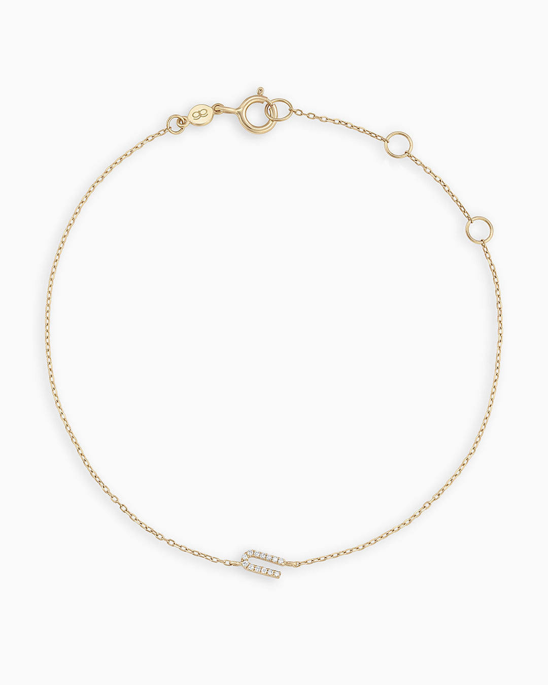 Diamond Pavé Alphabet Bracelet in 14K Gold