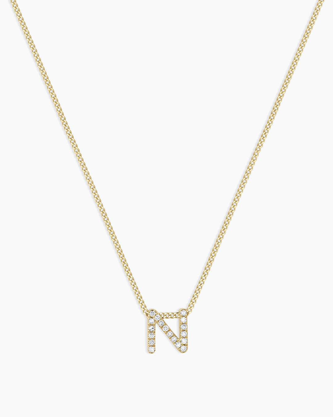 Diamond Alphabet Necklace in 14K Gold