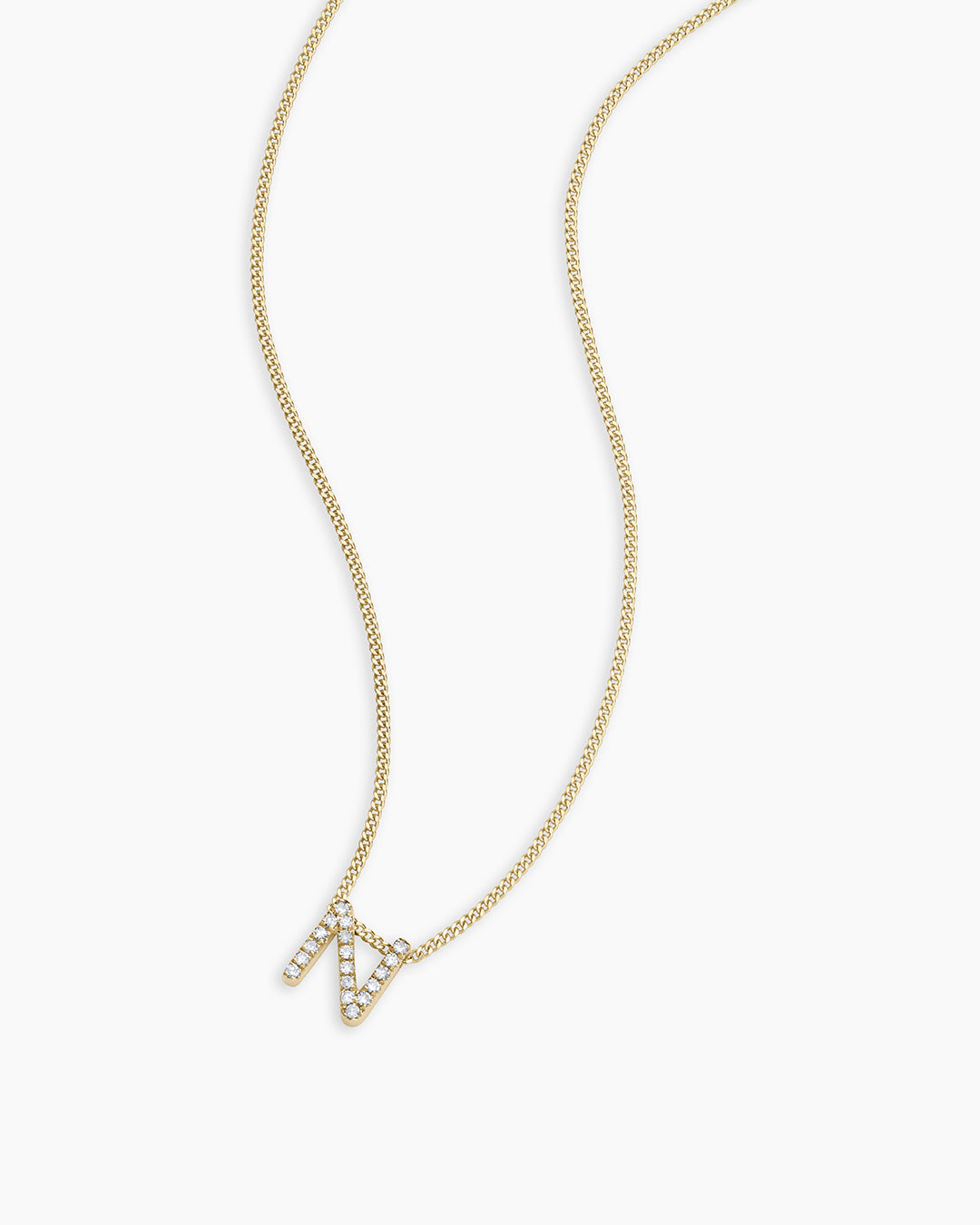 Diamond Alphabet Necklace in 14K Gold