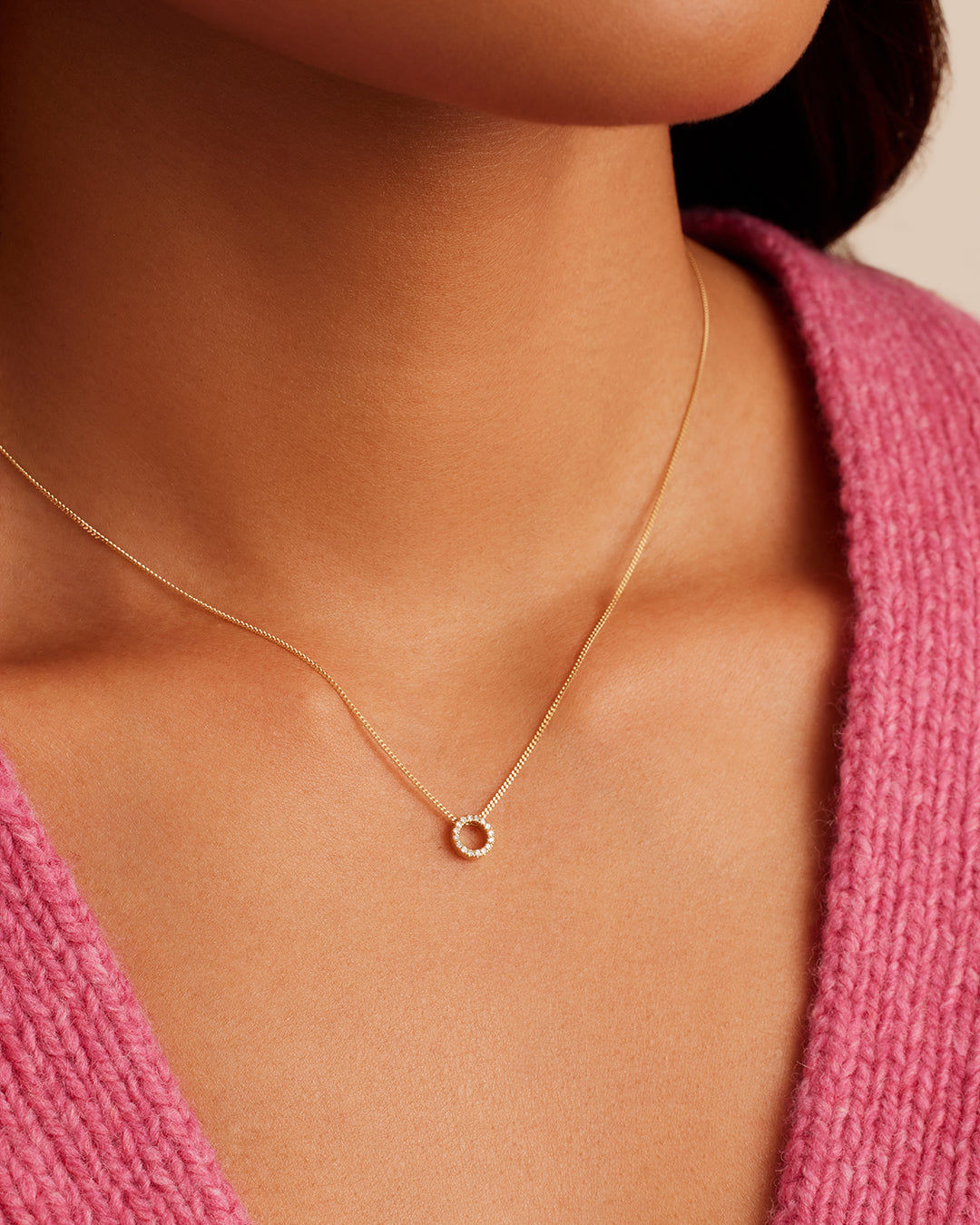 Diamond Alphabet Necklace in 14K Gold