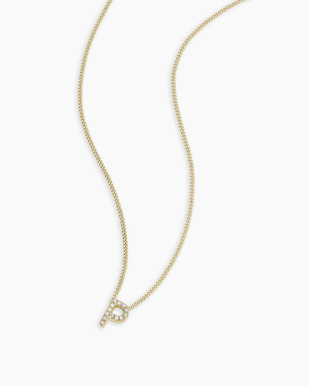 Diamond Alphabet Necklace in 14K Gold
