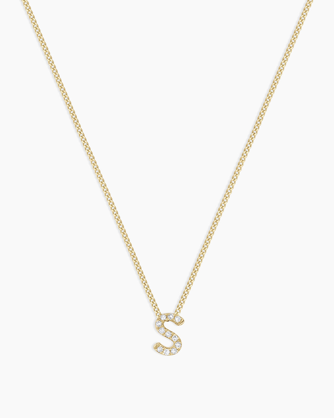 Diamond Alphabet Necklace in 14K Gold