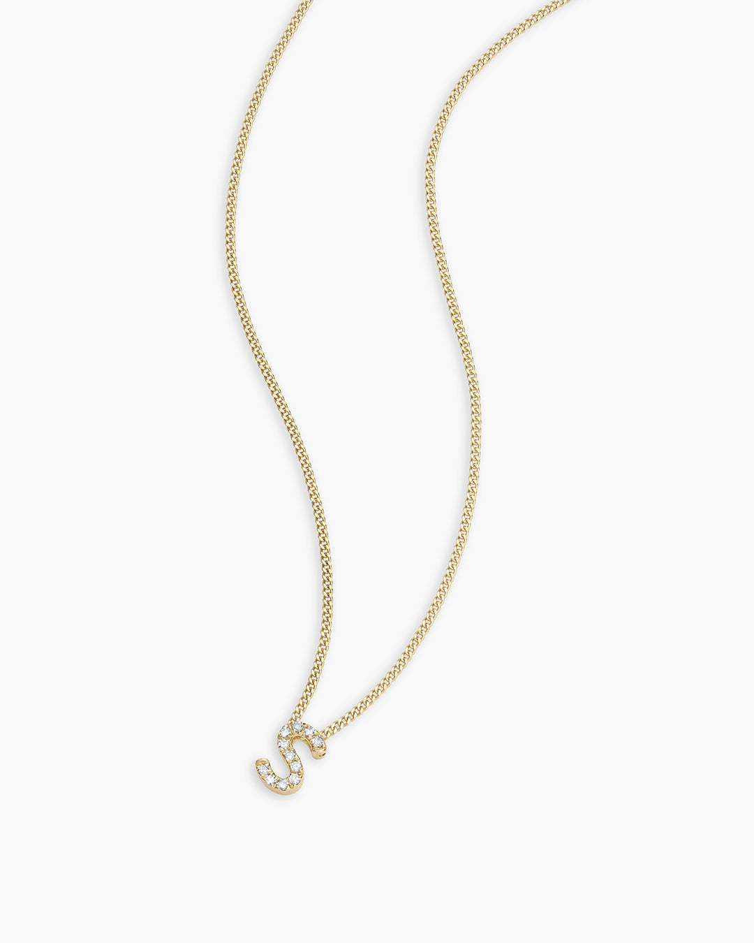 Diamond Alphabet Necklace in 14K Gold