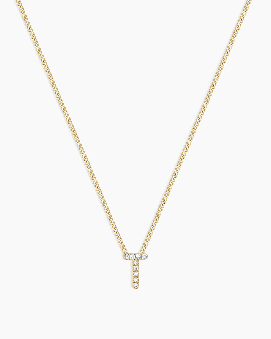 Diamond Alphabet Necklace in 14K Gold