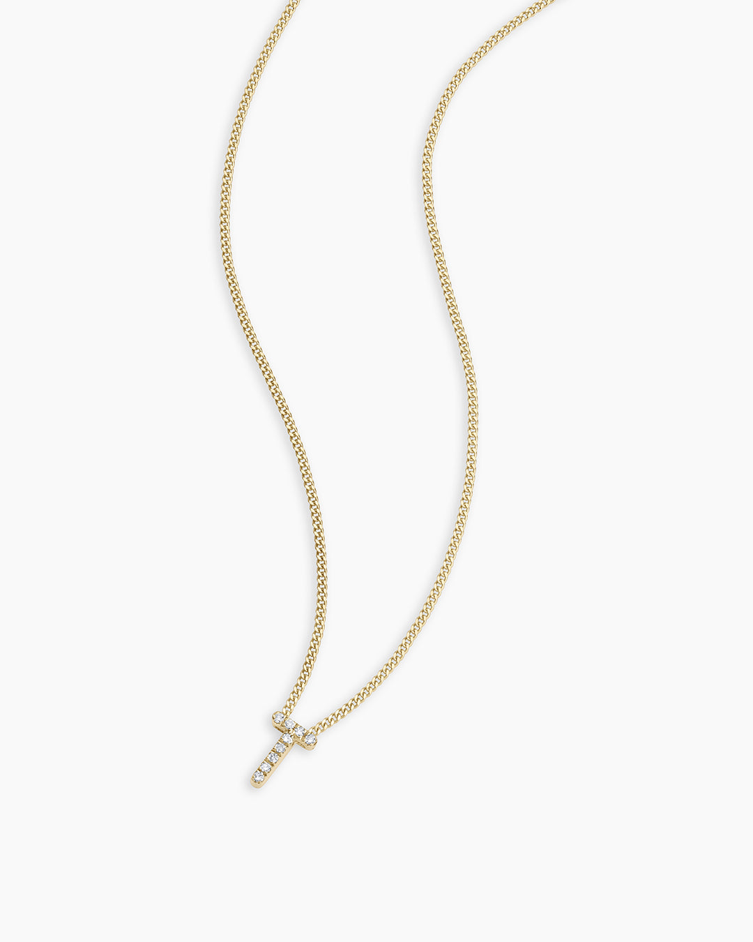 Diamond Alphabet Necklace in 14K Gold