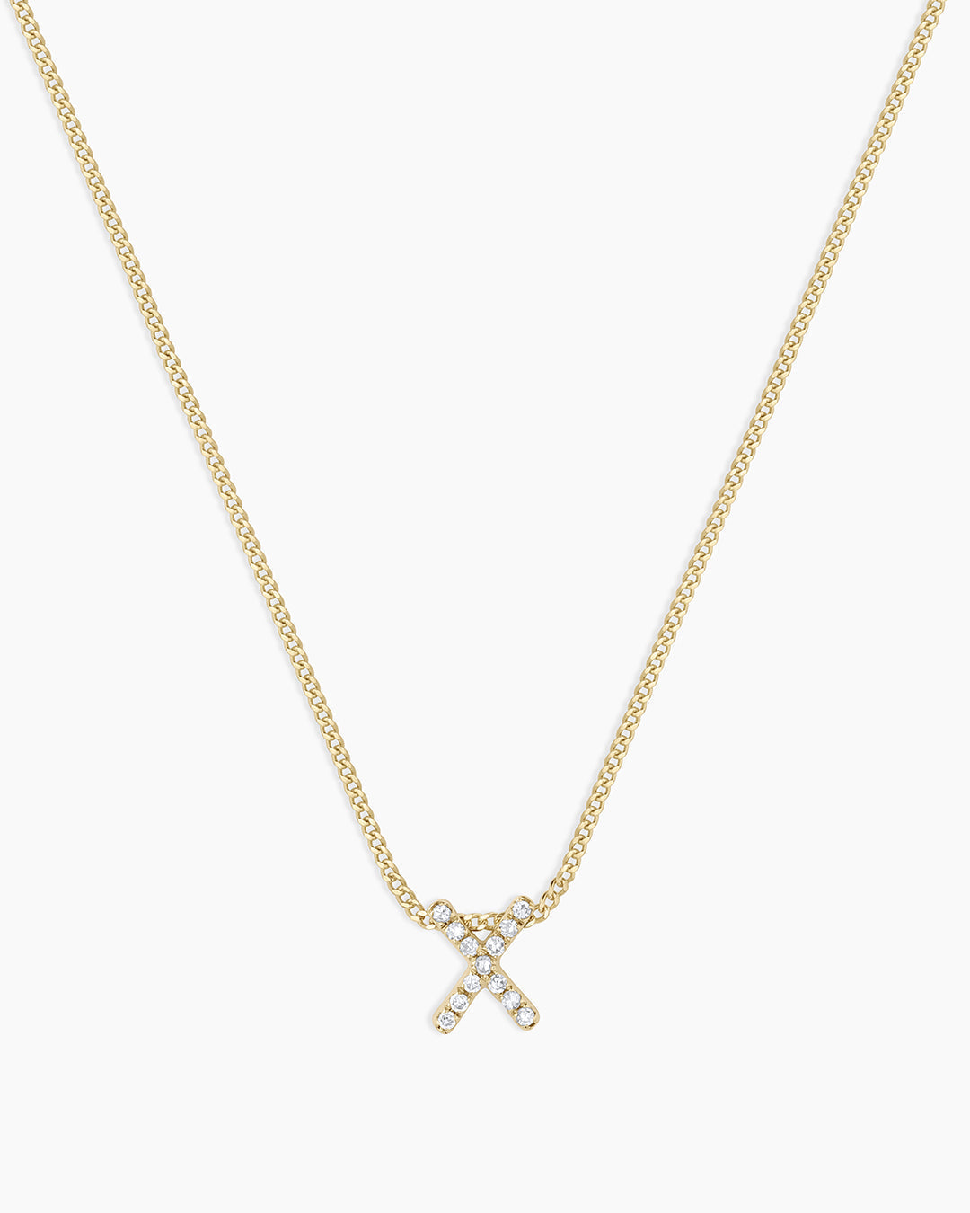 Diamond Alphabet Necklace in 14K Gold