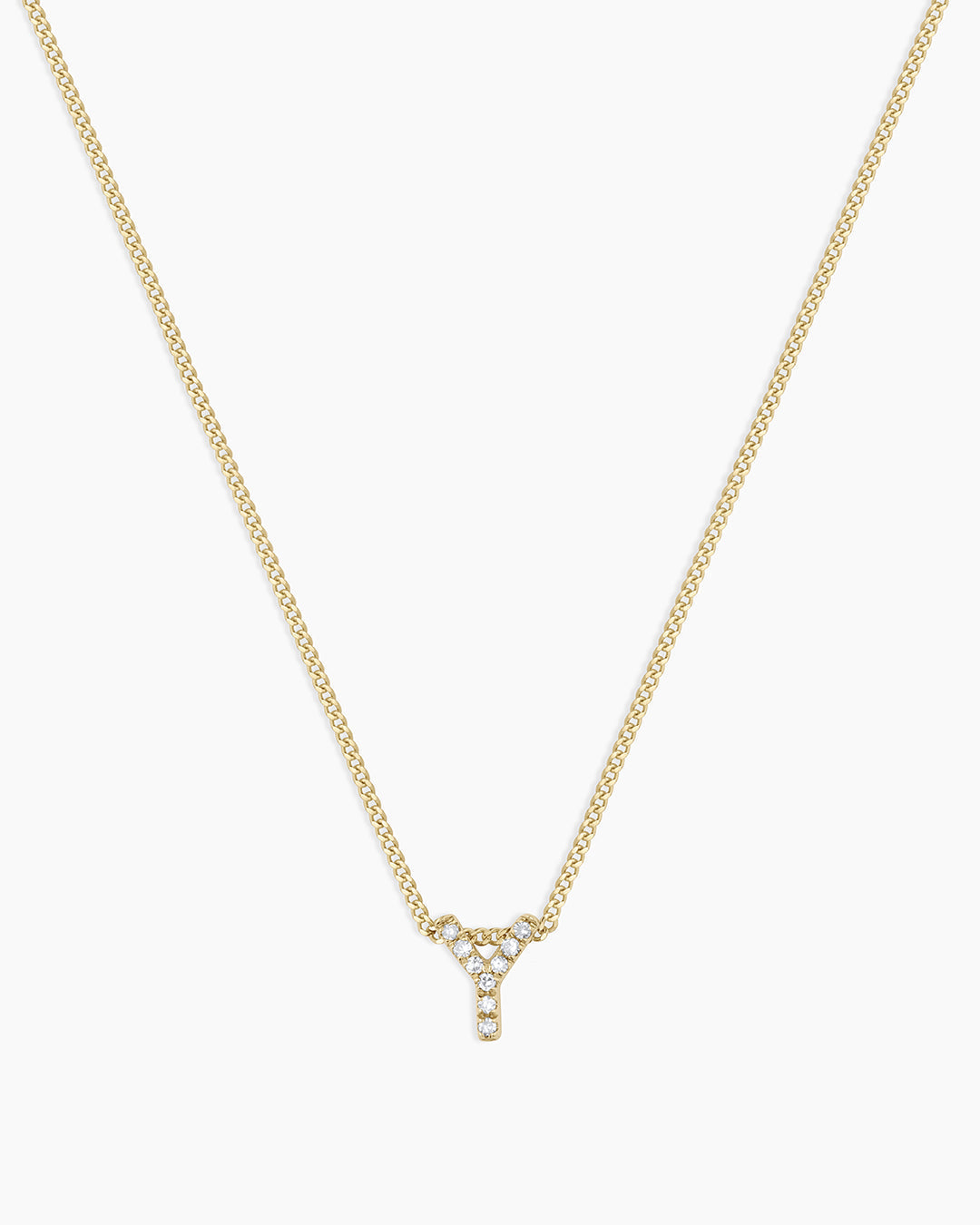 Diamond Alphabet Necklace in 14K Gold
