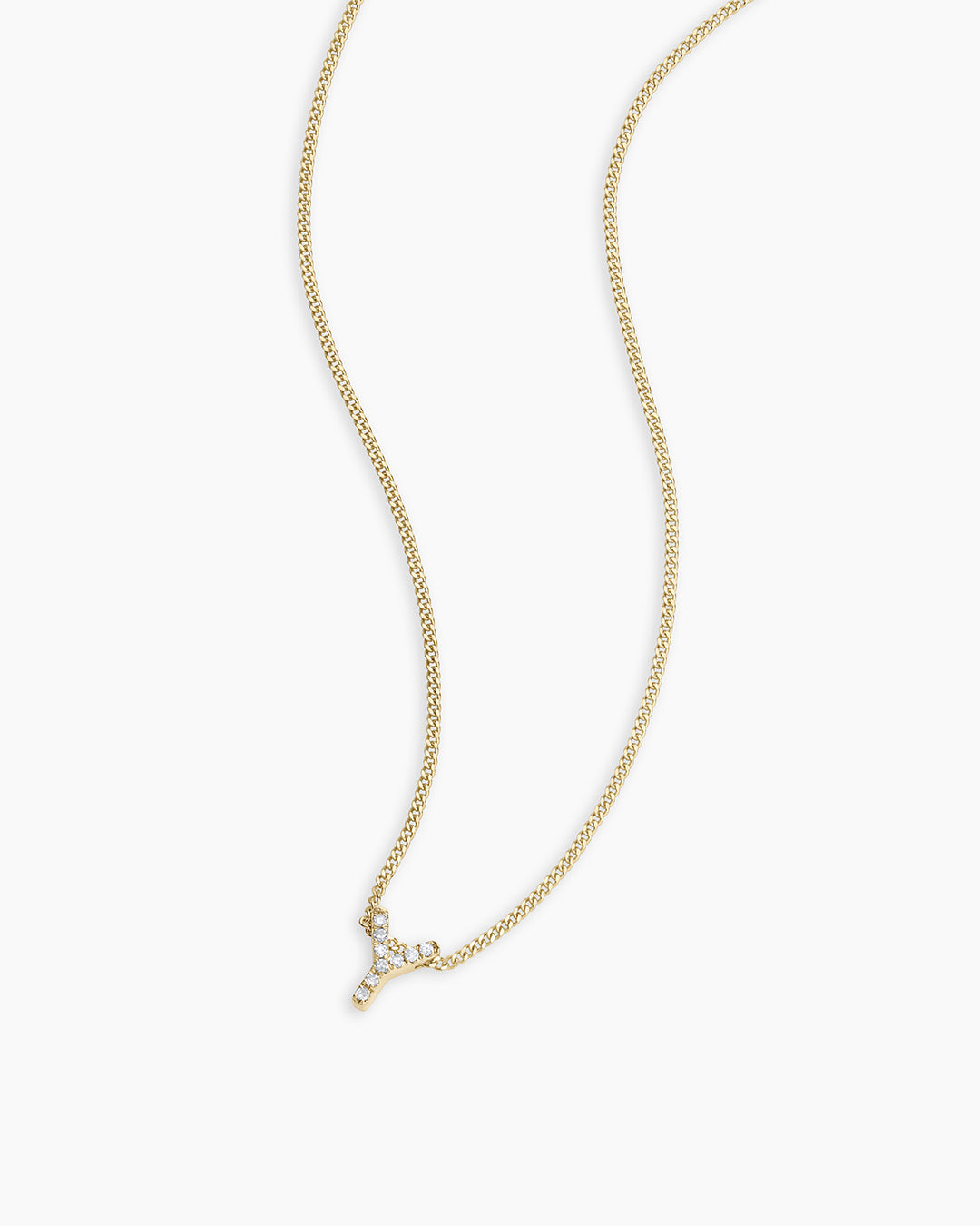 Diamond Alphabet Necklace in 14K Gold