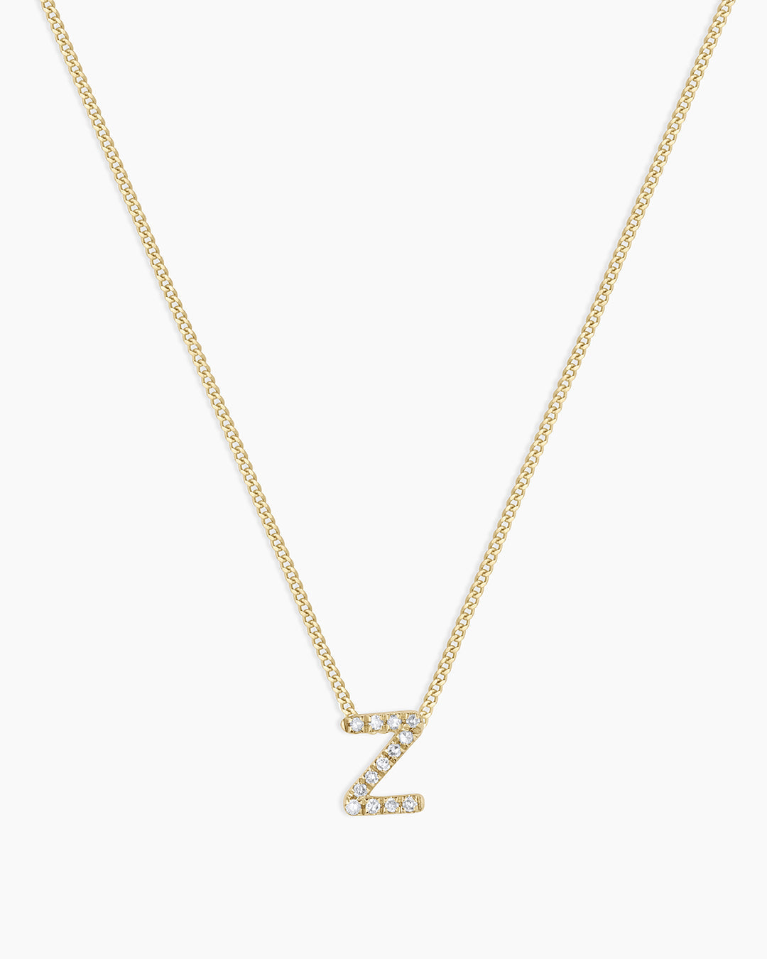 Diamond Alphabet Necklace in 14K Gold
