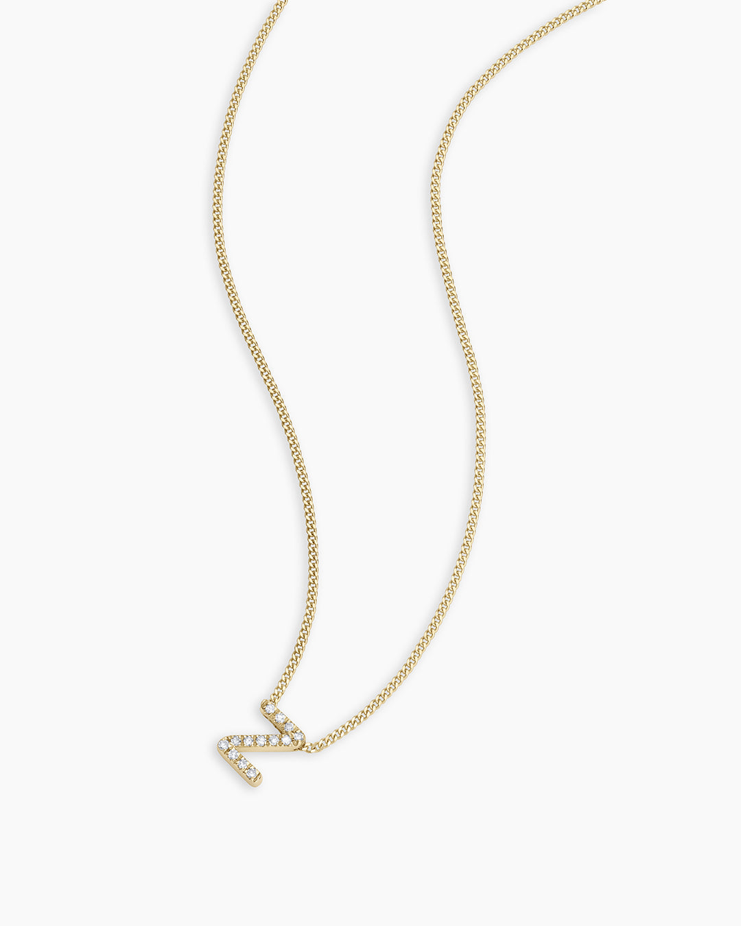 Diamond Alphabet Necklace in 14K Gold