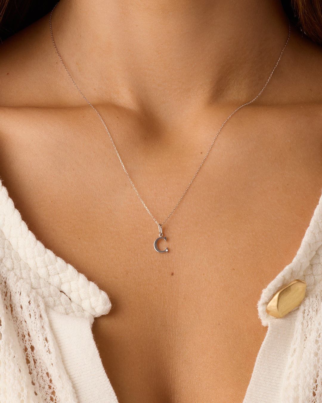 Diamond Vintage Alphabet Charm in 14K Gold