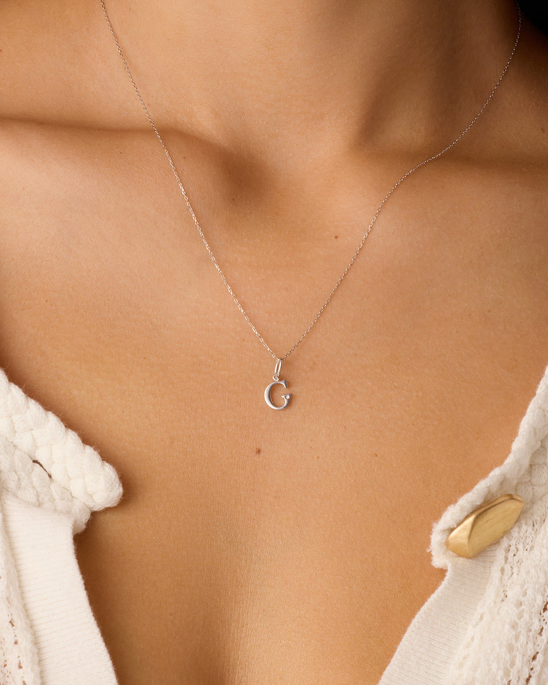 Diamond Vintage Alphabet Charm in 14K Gold