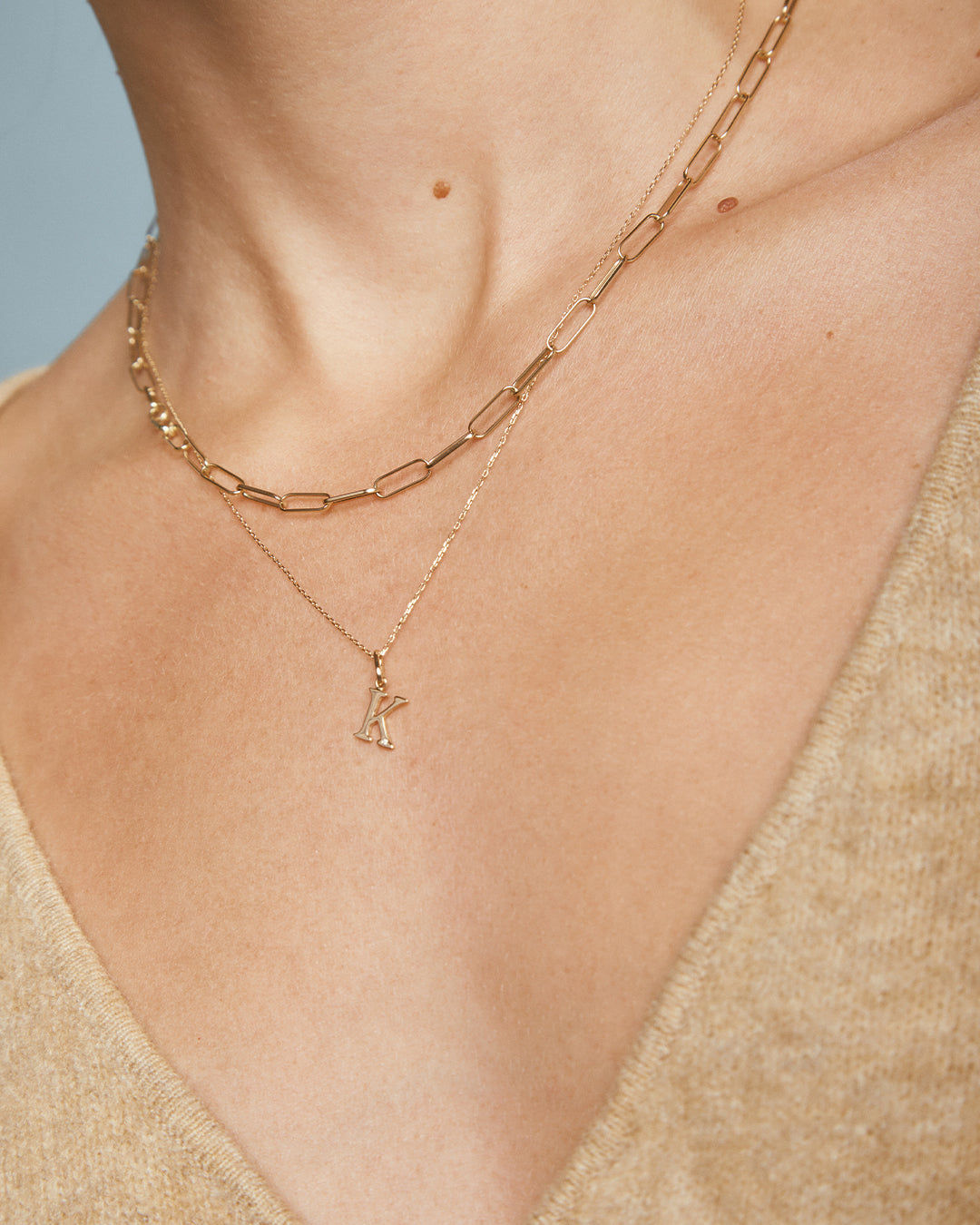 Diamond Vintage Alphabet Charm in 14K Gold