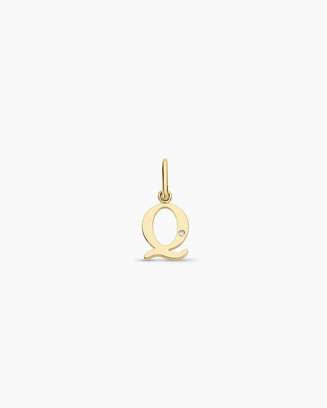 Diamond Vintage Alphabet Charm in 14K Gold