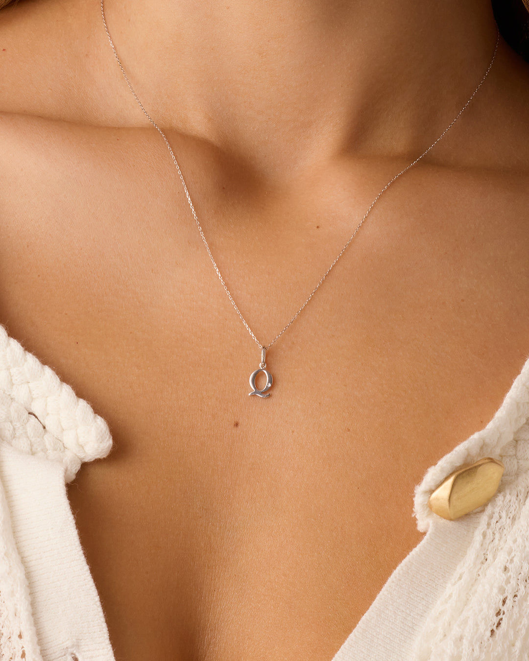 Diamond Vintage Alphabet Charm in 14K Gold