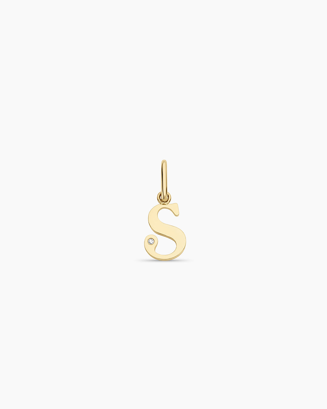 Diamond Vintage Alphabet Charm in 14K Gold