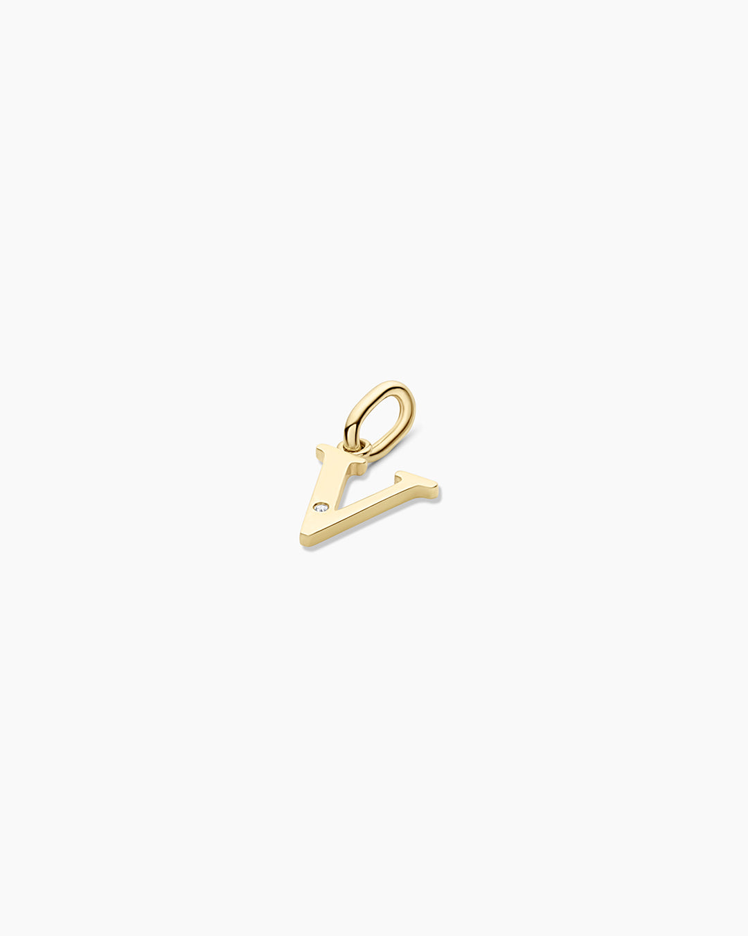 Diamond Vintage Alphabet Charm in 14K Gold