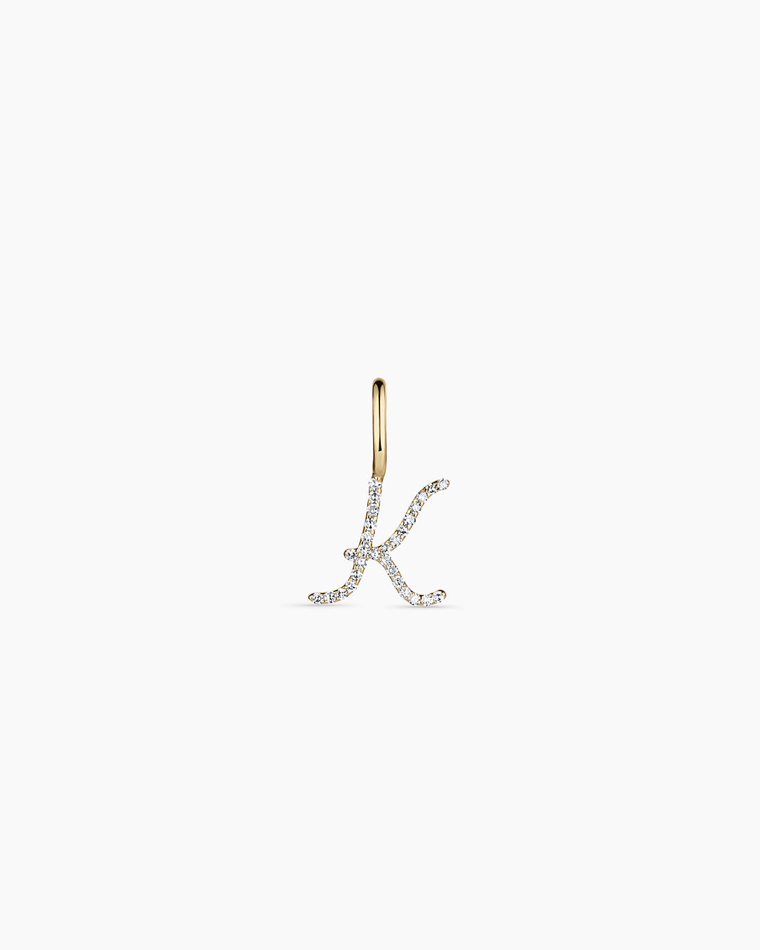Diamond Script Alphabet Charm in 14K Gold