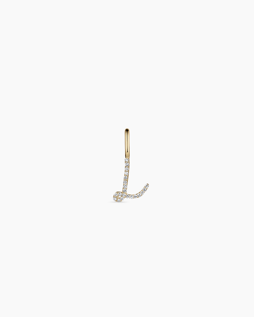 Diamond Script Alphabet Charm in 14K Gold