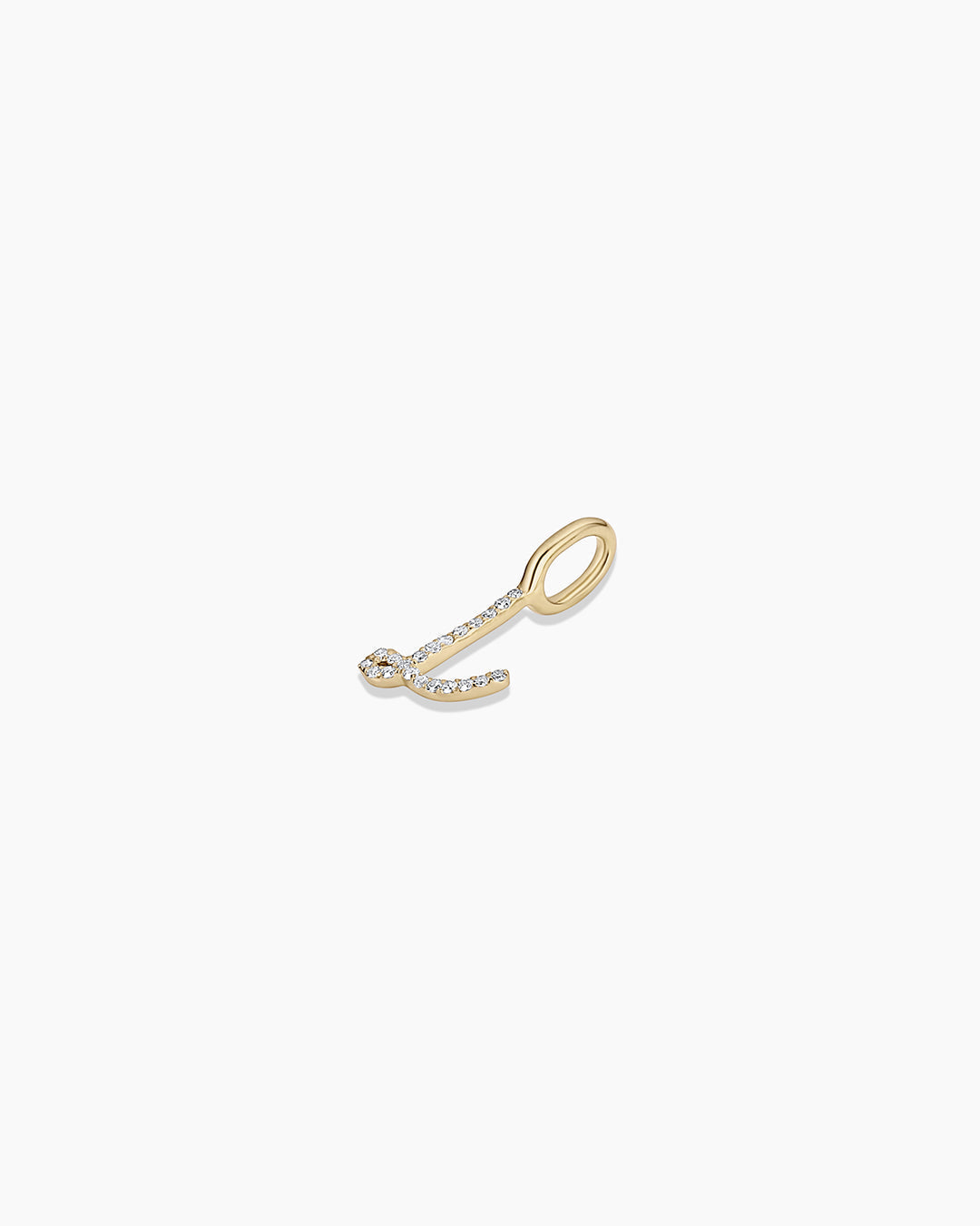 Diamond Script Alphabet Charm in 14K Gold