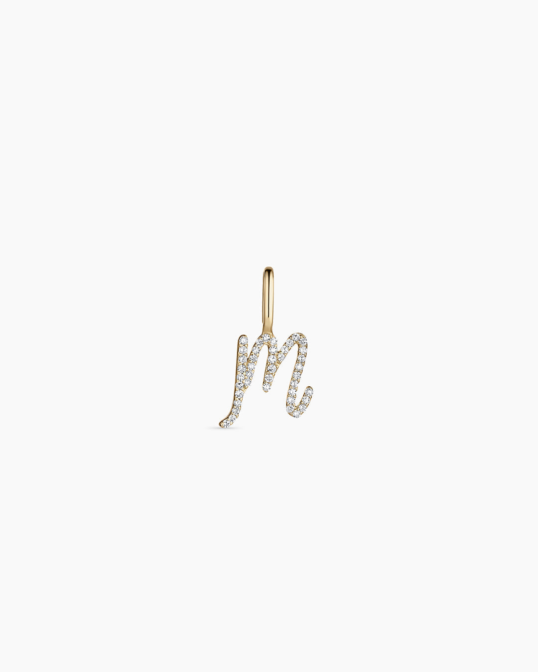 Diamond Script Alphabet Charm in 14K Gold