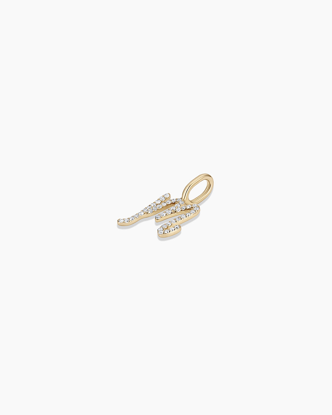 Diamond Script Alphabet Charm in 14K Gold