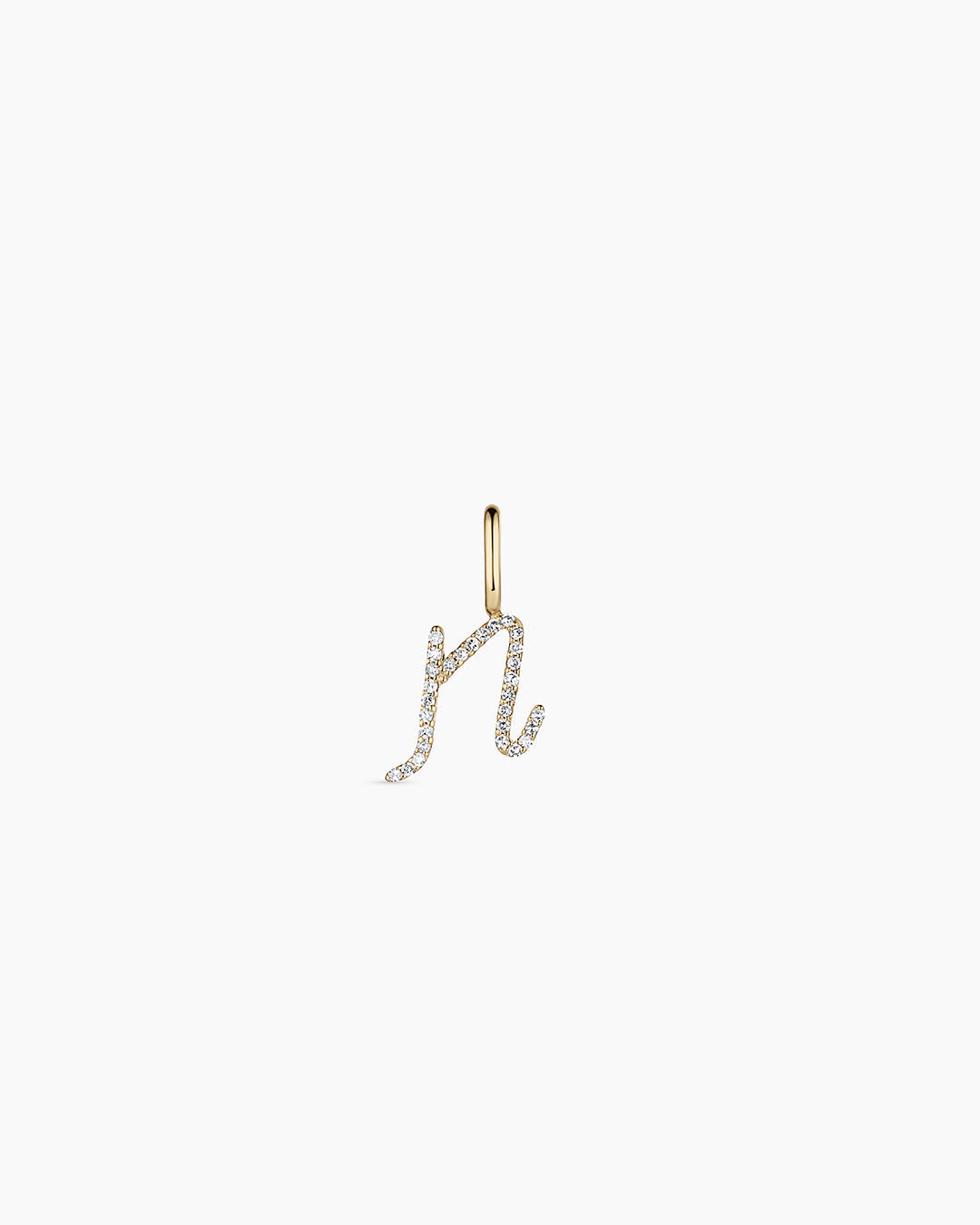 Diamond Script Alphabet Charm in 14K Gold