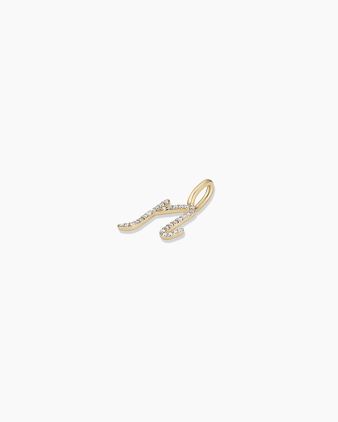 Diamond Script Alphabet Charm in 14K Gold
