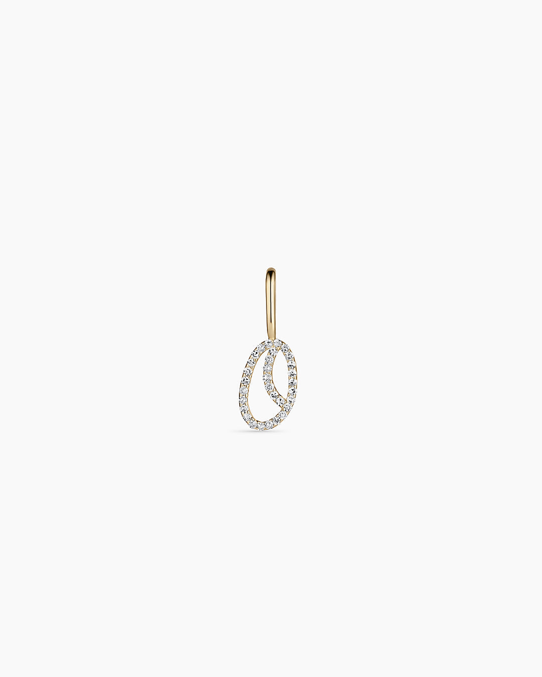 Diamond Script Alphabet Charm in 14K Gold