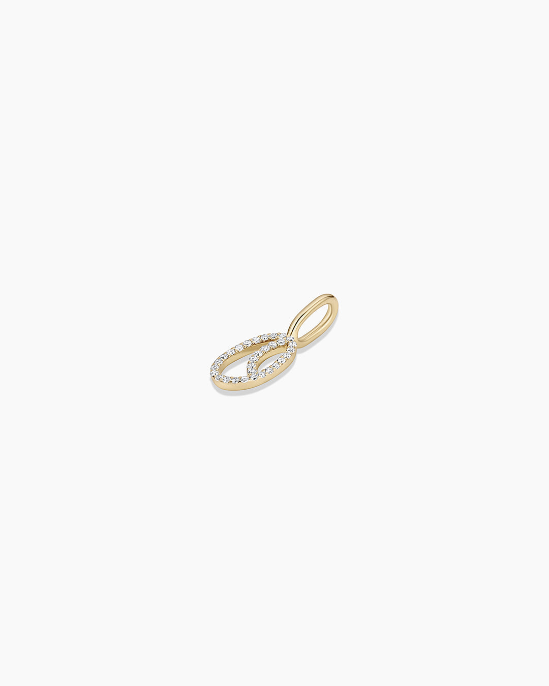Diamond Script Alphabet Charm in 14K Gold