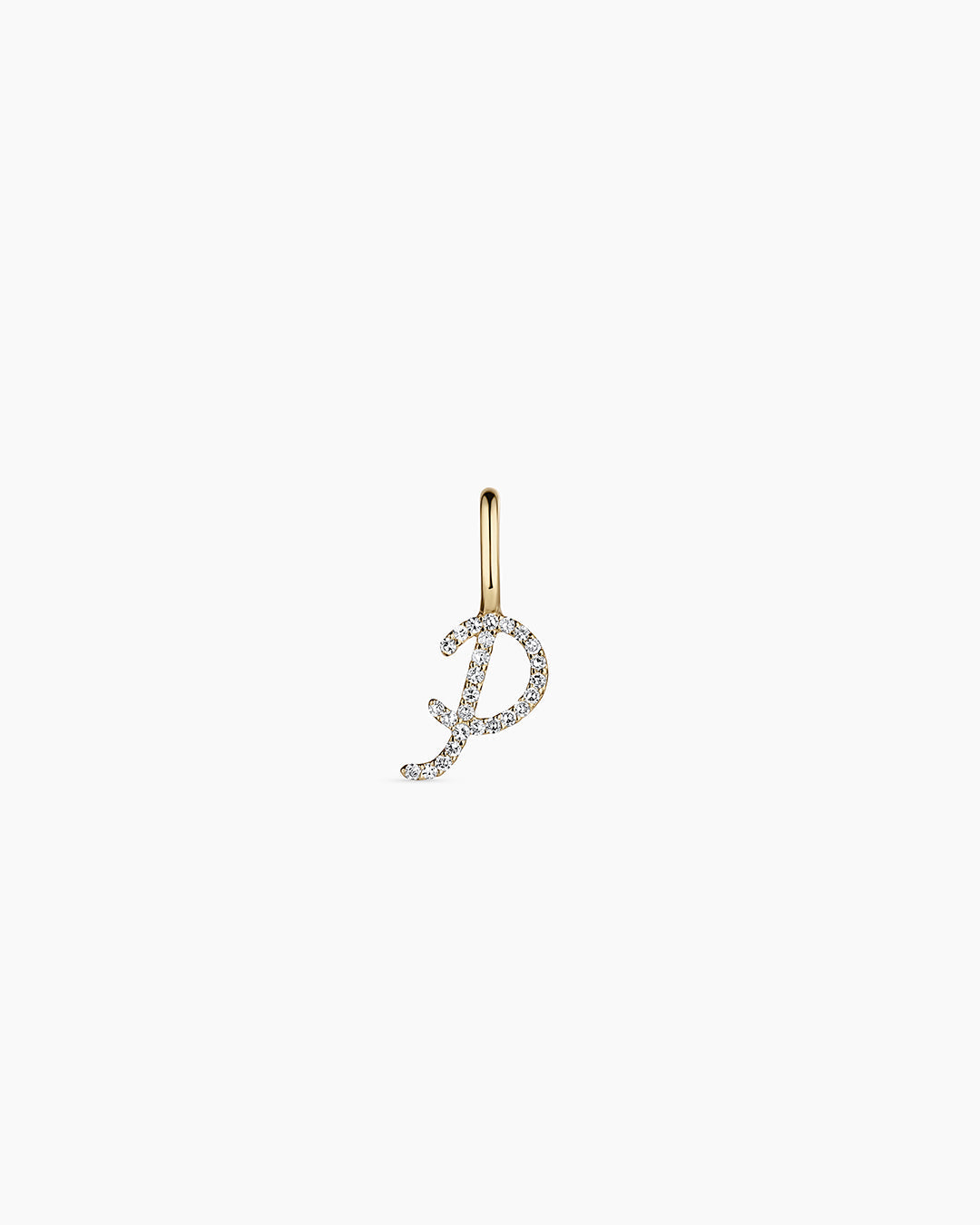 Diamond Script Alphabet Charm in 14K Gold