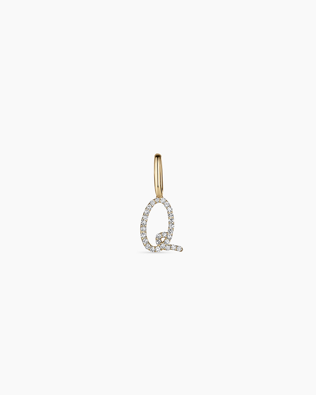 Diamond Script Alphabet Charm in 14K Gold